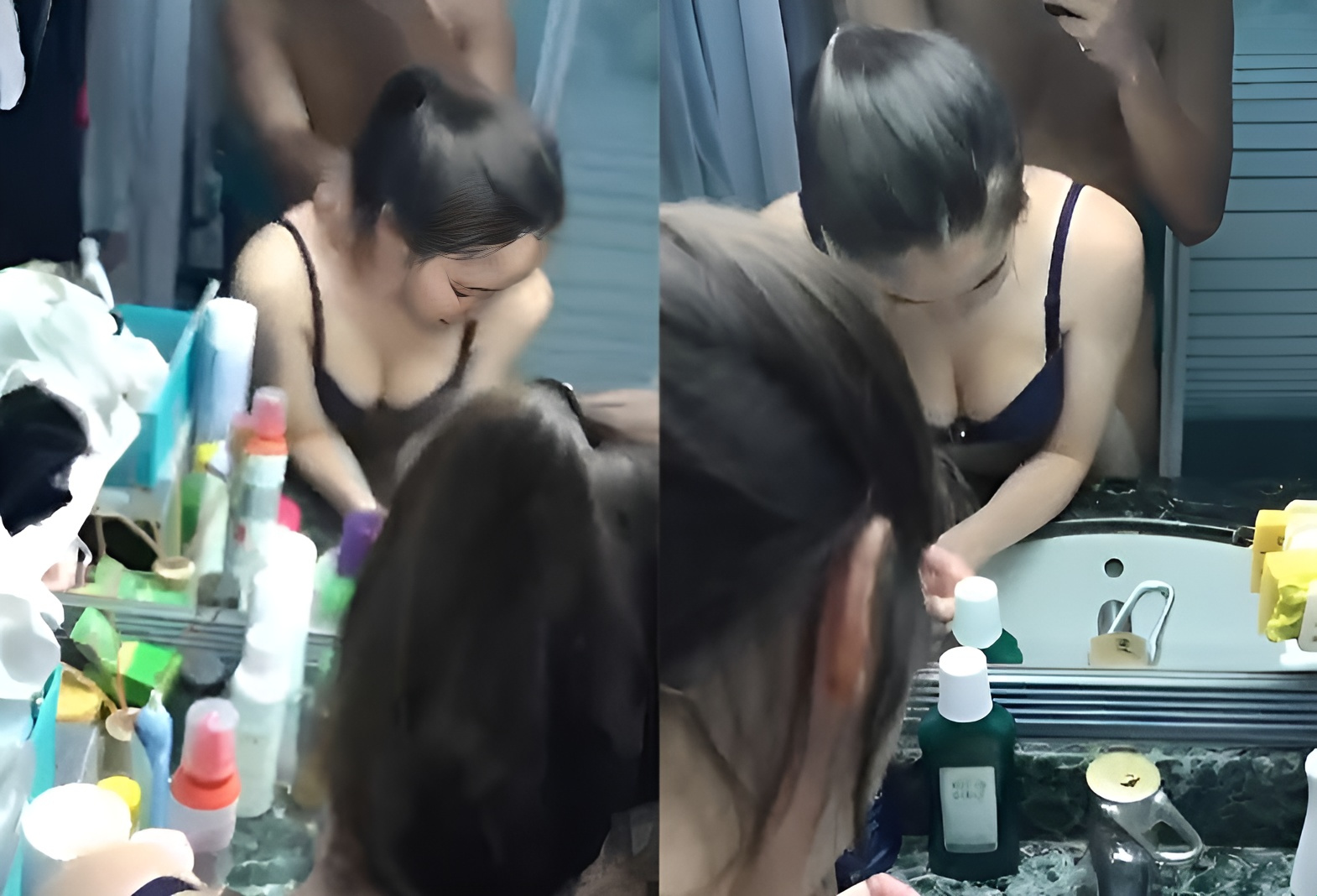 화장을 하다가 강아지를 달라고 하더군요